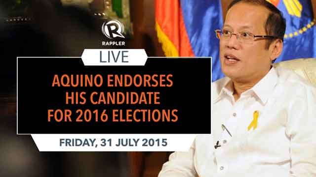 HIGHLIGHTS: Aquino endorses Mar Roxas for 2016 elections