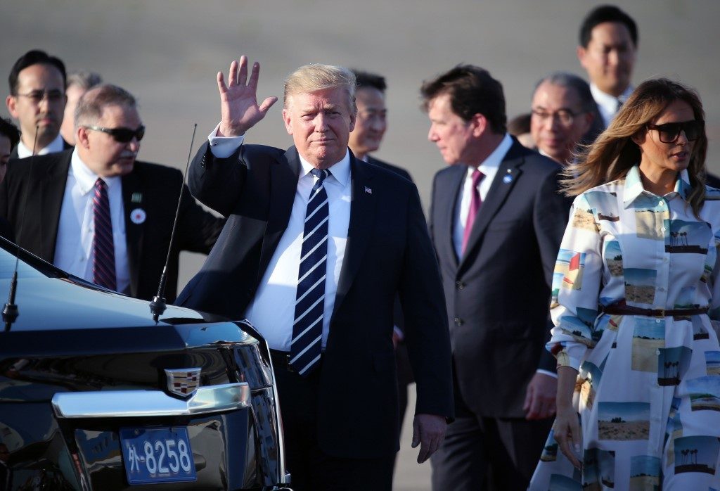 Trump arrives in Japan for sumo summit with Abe