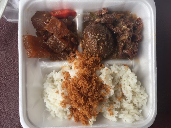GUDEG JOGJA. The savory, traditional Javanese dish from Yogyakarta is made from young, unripe jack fruit. Photo by Zachary Lee 