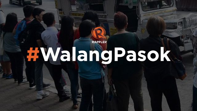 #WalangPasok: Class, work suspensions, Thursday, October 31, 2019