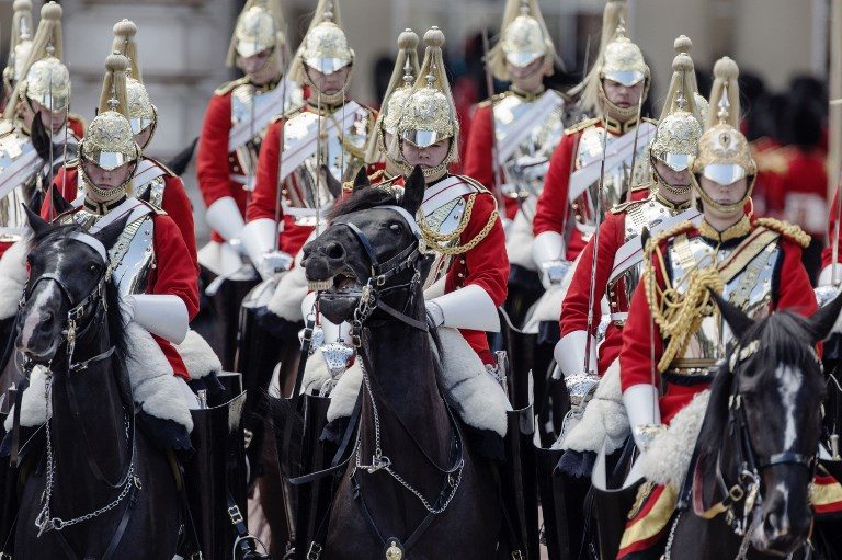 PROCESSION. Soldiers from The Blues and Royals and The Life Guards of the Household Cavalry Mounted Regiment will provide a mounted Traveling Escort for the wedding procession. File photo by JACK HILL/POOL/AFP 