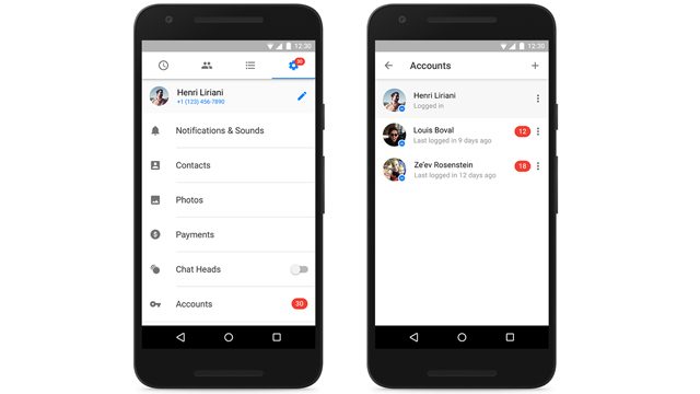 Facebook’s Messenger on Android now supports account switching