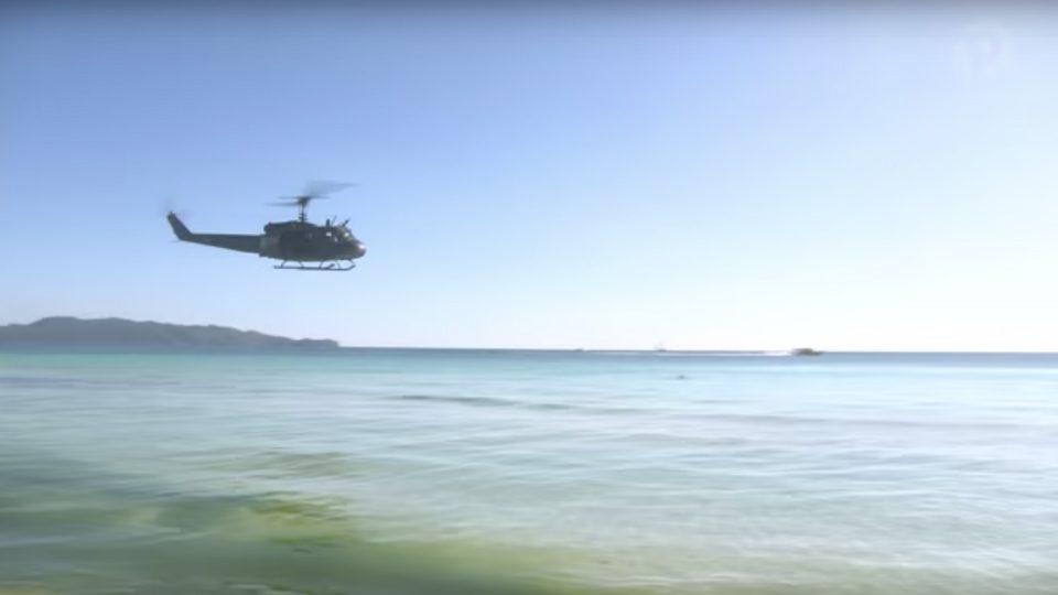 WATCH: Military helicopter spotted over Boracay