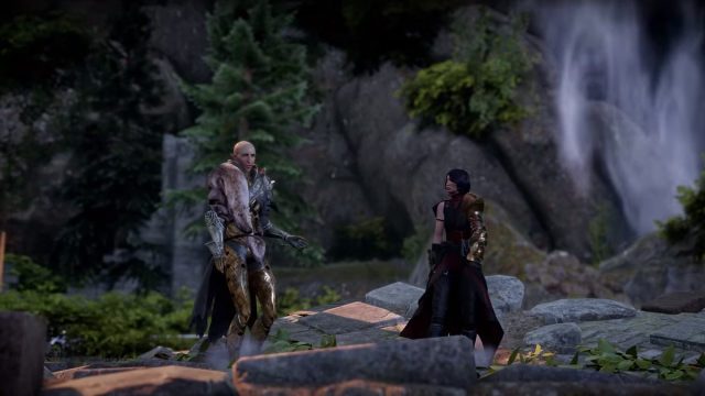 LOVE IN THE TIME OF DRAGONS. Solas and the Inquisitor. Image from Youtube video by FluffyNinjaLlama 