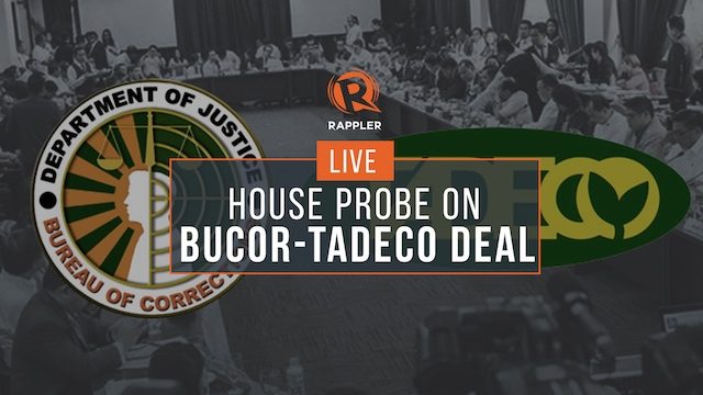 LIVE: House probe on BuCor-Tadeco deal