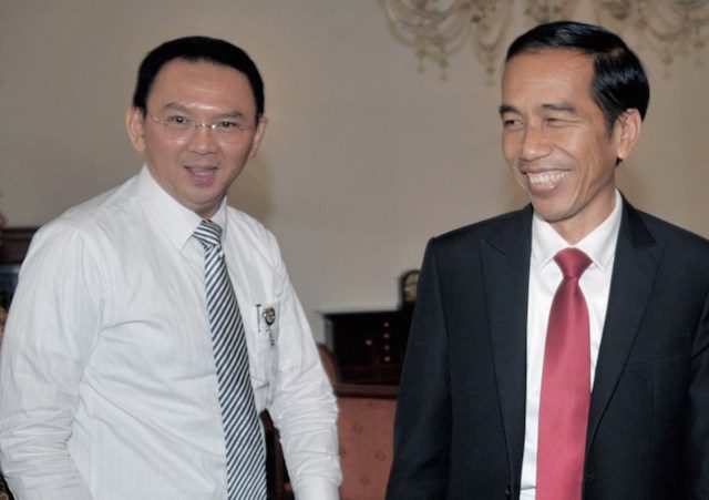 FORMER PARTNERS. Jakarta Governor Basuki "Ahok" Tjahaja Purnama (left) and President Joko "Jokowi" Widodo. Photo by AFP 
