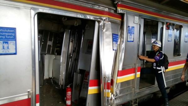Rush-hour train crash injures dozens in Indonesia