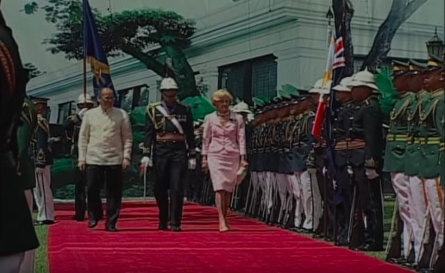 Then Australian governor-general Quentin Bryce in Malacañang in April 2012. Screenshot from RTVM 
