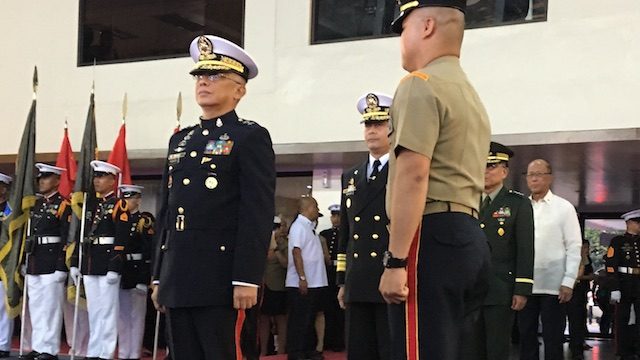 COMMANDANT. Philippine Marine Corps Commandant Major General Alvin Parreño leads the 67th birthday celebration of his unit.  