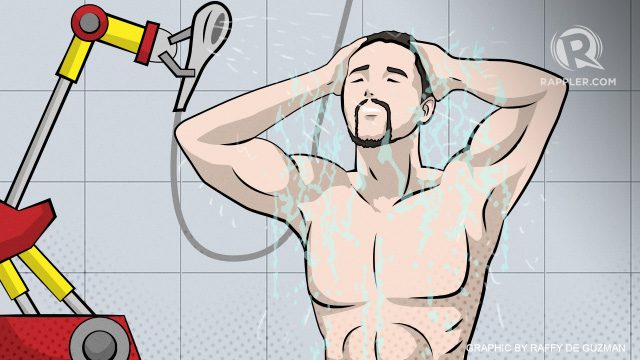 SHOWER SINS. Perhaps a superhero's only crime is looking good