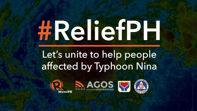 #ReliefPH: Help victims of Typhoon Nina
