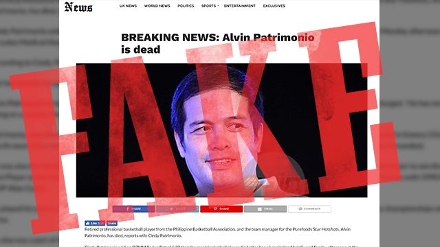 Alvin Patrimonio is not dead: PBA legend’s death hoax debunked by wife