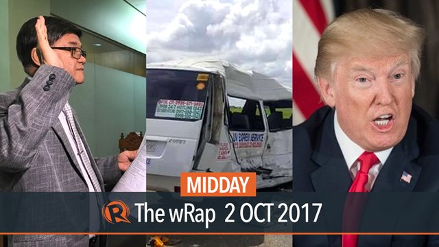 Aguirre, Cagayan van crash, Trump | Midday wRap