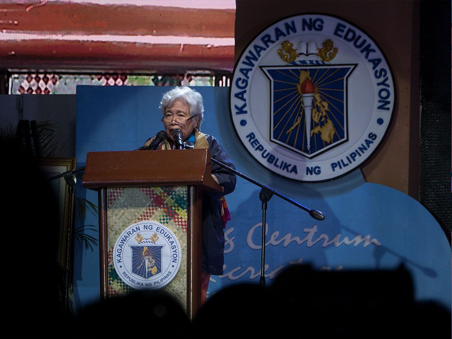 EDUCATION CHIEF. Education Secretary Leonor Briones recognizes the role teachers play in the positive change the country aspires to achieve  