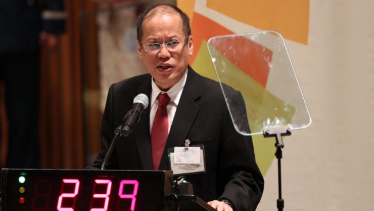 CLIMATE FUNDS NEEDED. President Benigno Aquino III delivers his speech during United Nation Climate Change Summit held at the United Nations Headquarters in New York. Photo by Gil Nartea/ Malacanang Photo Bureau