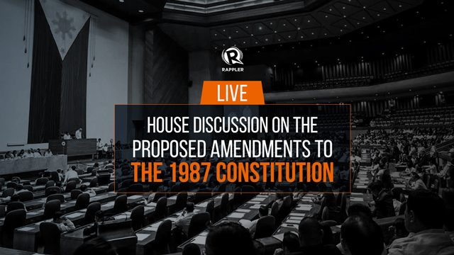 LIVE: House discussion on proposed amendments to the 1987 Constitution