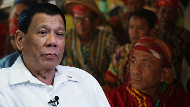 Duterte to find investors for ancestral domains