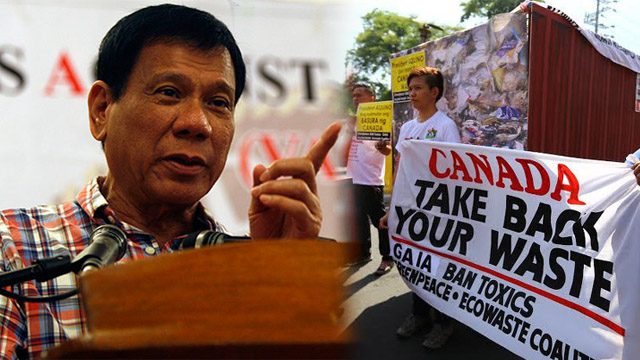 Duterte urges Aquino gov’t to protest Canadian trash in PH