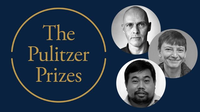 WINNERS. Reuters' Clare Baldwin, Andrew R.C. Marshall, and Manuel Mogato win in the International Reporting category of the 2018 Pulitzer Prize. All photos from the 2018 Pulitzer Prize press kit 