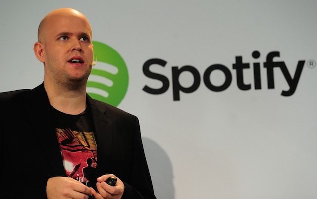 Spotify founder and CEO Daniel Ek addresses a press conference in New York, December 11, 2013. Emmanuel Dunand/AFP