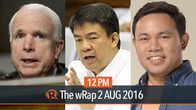 Cha-Cha, Mark Villar, John McCain | 12PM wRap
