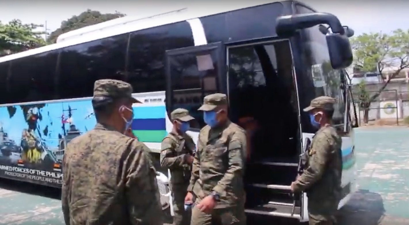 WATCH: Military demonstrates vehicle inspections for Metro Manila lockdown