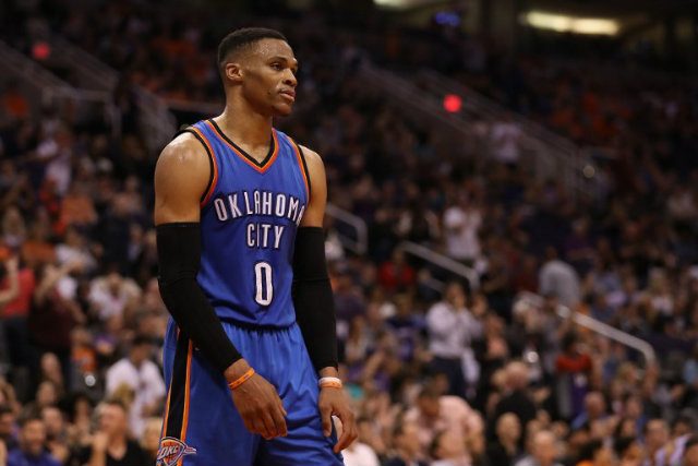 Westbrook edges closer to triple-double record as Thunder roll over Nets