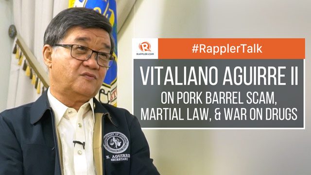 Rappler Talk: Aguirre on pork scam, martial law, and war on drugs