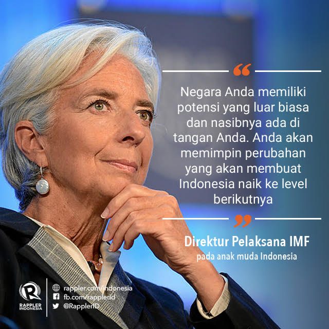 Pesan Direktur IMF Lagarde untuk generasi muda Indonesia
