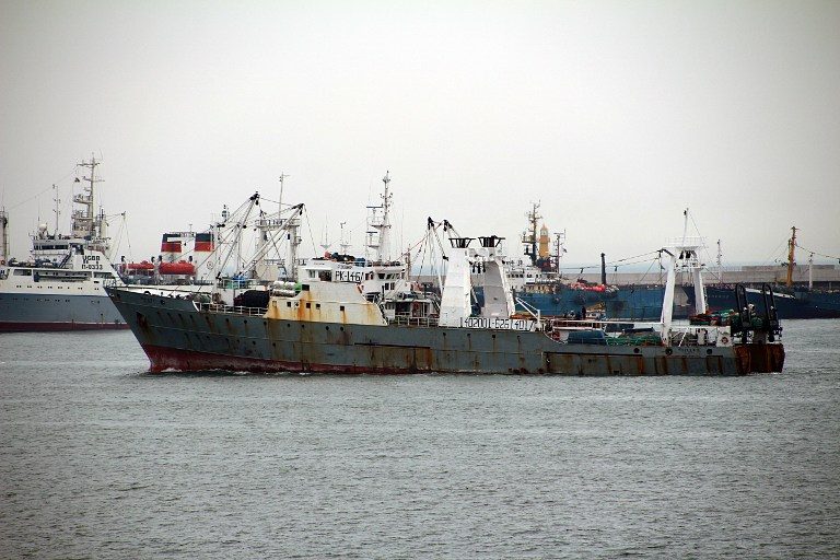 SUNKEN VESSEL. File photo of the the 1,753-ton Oriong-501 trawler, operated by South Korea's Sajo Industries. Yonhap/AFP