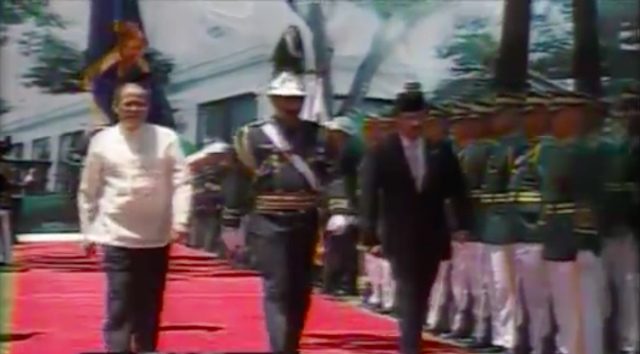 Brunei Sultan Hassanal Bolkiah in Malacañang in April 2013. Screenshot from RTVM 