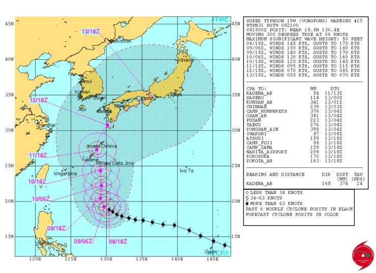 Typhoon Vongfong, JTWC update, 9 Oct 2014