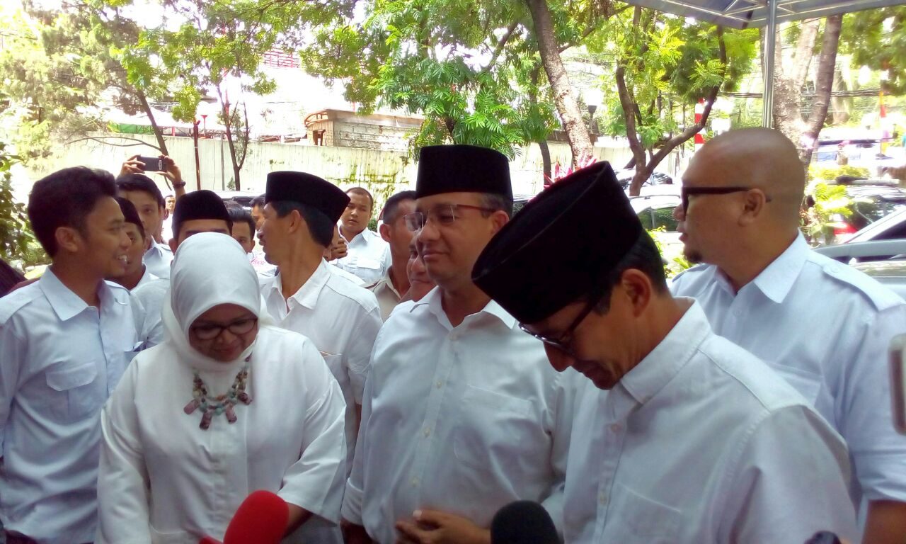 Prabowo pantau penghitungan cepat di kantor DPP Gerindra