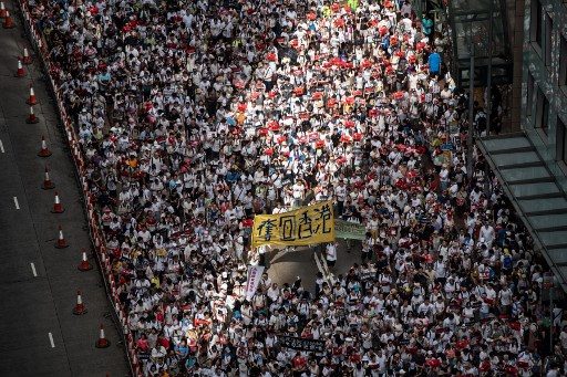 Huge Hong Kong protest against China extradition law