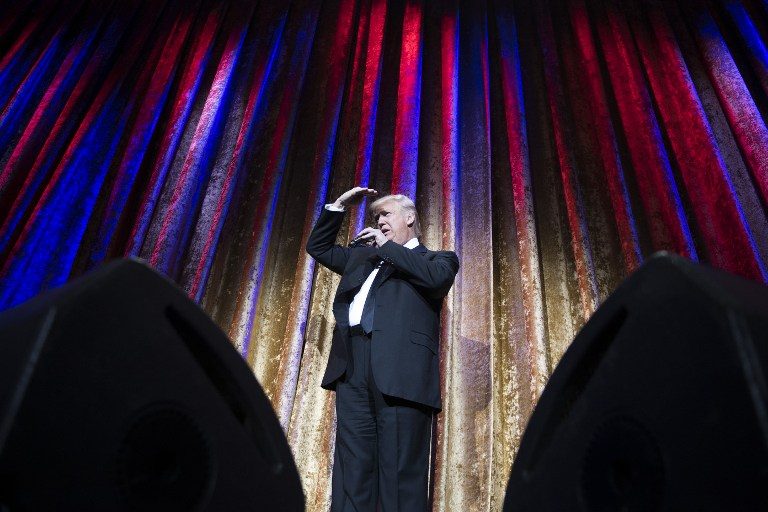 TRUMP. US President-elect Donald Trump speaks at the Chairman's Global Dinner in Washington, DC on January 17, 2017.Photo by Jim Watson/ AFP 