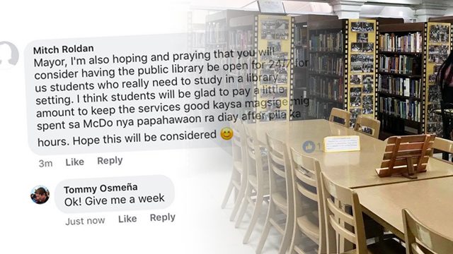 Thanks to netizen’s request, Cebu City library will be open 24/7