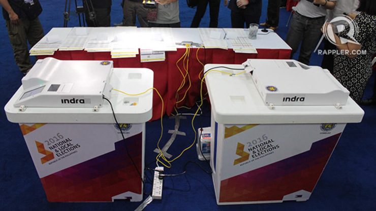 Indra demonstrates own PCOS machines for 2016 polls