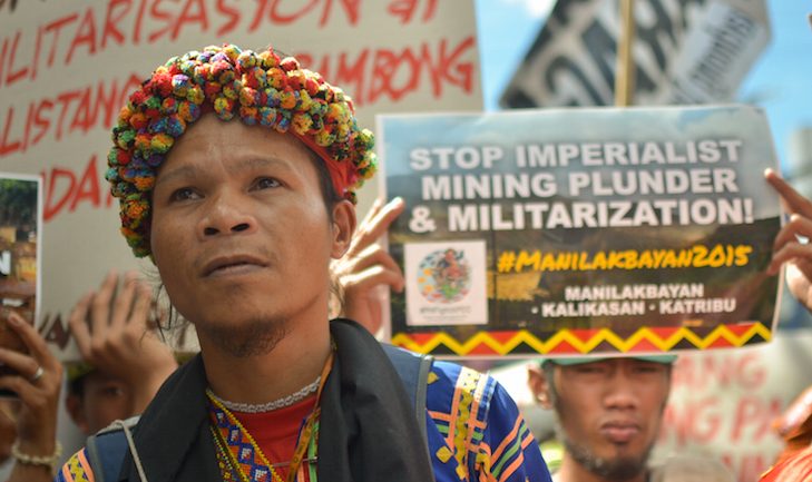 FIGHTING FOR WHAT'S THEIRS. The Lumad are protesting against the atrocities in their communities which they say are the result of mining interests. Photo by Kalikasan PNE  