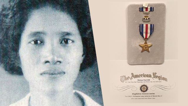 UNSUNG HERO. Magdalena Leones is the only Asian female and Filipina to receive the Silver Star Medal. Photos of Leones and medal from the US Department of Veteran Affairs 