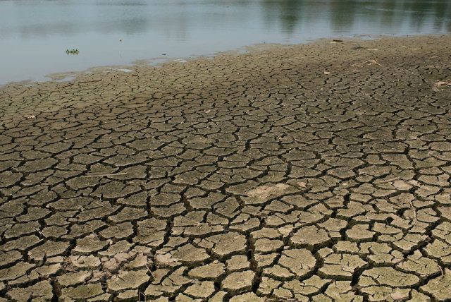 CRACKED RIVERBED. The Ping river at Nong Saleek Dam, Pa Sang District, Lamphun Province. It is one of the 4 main tributaries to Chao Phraya, a major river in Thailand that supplies water to agriculture areas in the north and center of Thailand. Photo by Vincenzo Floramo/Greenpeace  