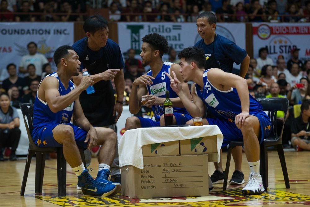 SOMETHING NEW. Gilas Pilipinas mixes it up with a little 'inuman' skit before its dance routine. Photo by PBA Images  