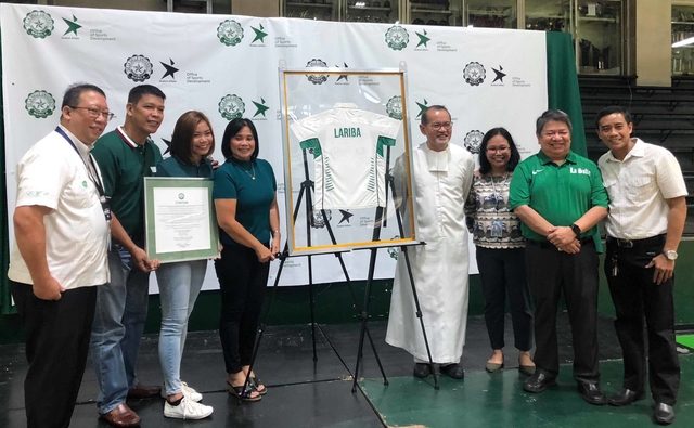 HONORED. Ian Lariba becomes the fifth La Salle player to have a jersey retired. Photo by Juro Morilla/Rappler  