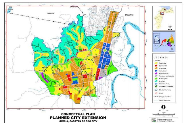 EXTENSION. The conceptual plan of the planned Cagayan de Oro city extension. Map courtesy of the CDO government 