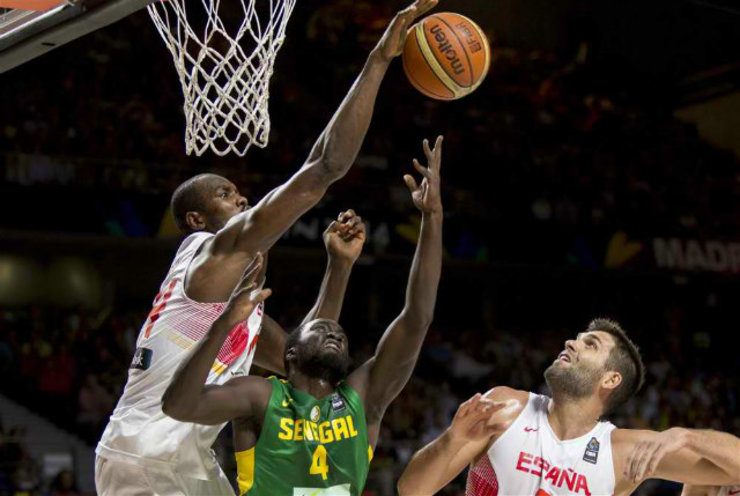 Serge Ibaka of Spain has locked down the paint. Photo from FIBA.com