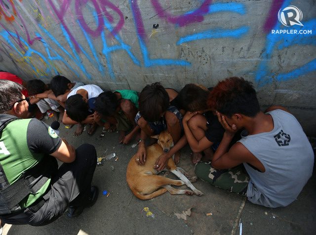 'RESCUED'. Children are among those rounded up during a Navotas drug raid on January 16, 2019. Photo by Inoue Jaena/Rappler 