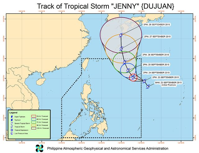 Tropical Storm Jenny enters PAR