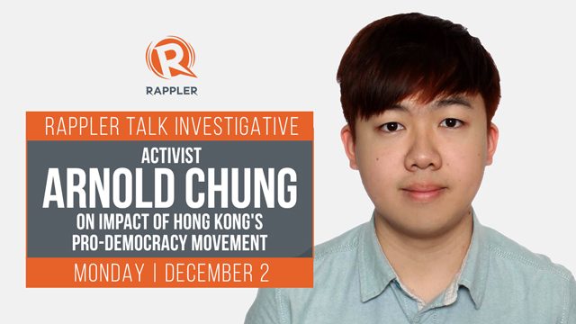 Rappler Talk: Arnold Chung on impact of Hong Kong’s pro-democracy movement