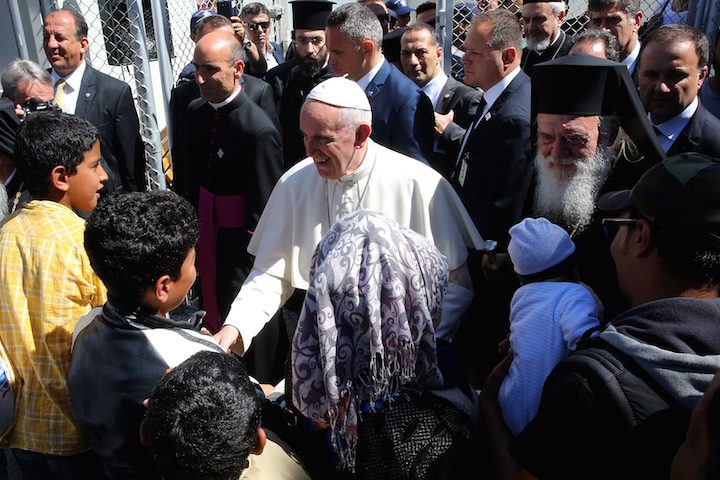 Pope brings hope to migrants, chastises leaders in Lesbos visit