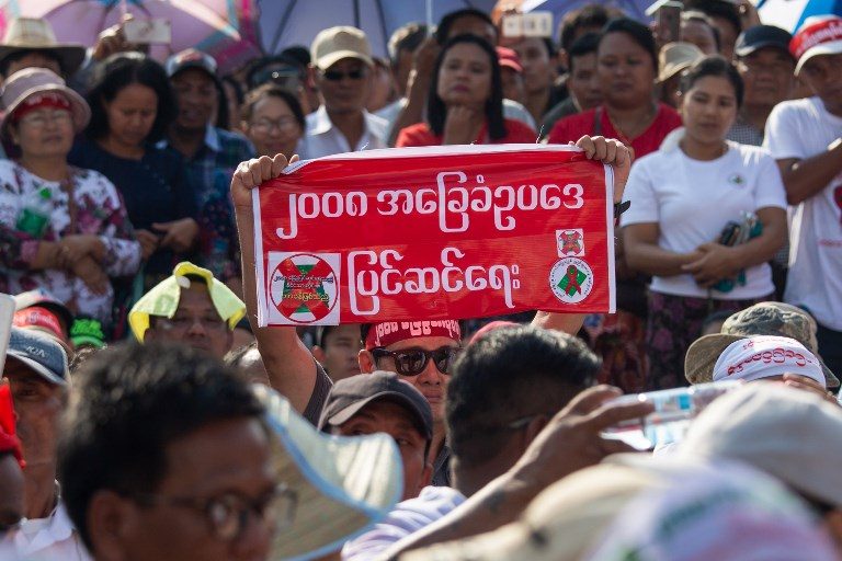 Myanmar holds rare rally to call for constitution reform