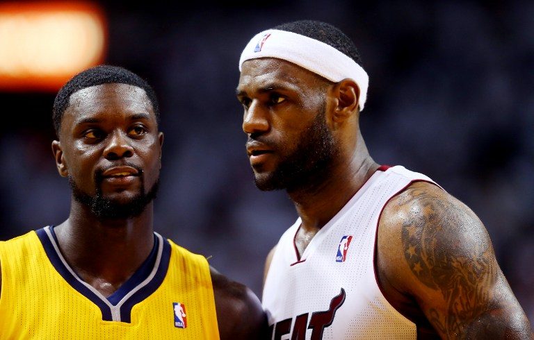 STRANGE BEDFELLOWS. LeBron James, who says the Cavs need an infusion of talent, would even be open to teaming up with old rival Lance Stephenson. Photo by Mike Ehrmann/Getty Images/AFP  